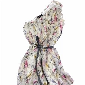 ELIZABETH AND JAMES Silk Pink One Shoulder Dress S